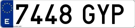 Ejemplo de matrícula española 7448 GYP
