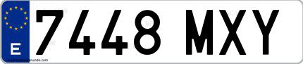 Ejemplo de matrícula española 7448 MXY