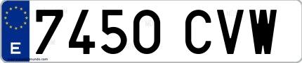 Ejemplo de matrícula española 7450 CVW