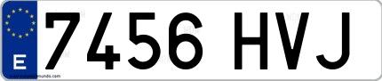 Ejemplo de matrícula española 7456 HVJ