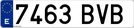 Ejemplo de matrícula española 7463 BVB