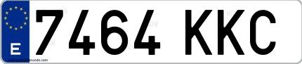 Ejemplo de matrícula española 7464 KKC