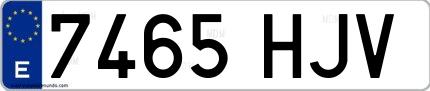 Ejemplo de matrícula española 7465 HJV