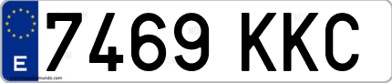Ejemplo de matrícula de coche ordinaria 7469 KKC
