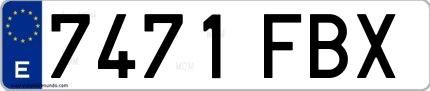 Ejemplo de matrícula española 7471 FBX