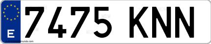 Ejemplo de matrícula de coche ordinaria 7475 KNN