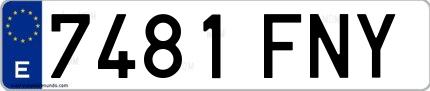 Ejemplo de matrícula española 7481 FNY