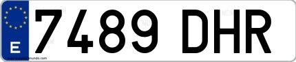 Ejemplo de matrícula española 7489 DHR