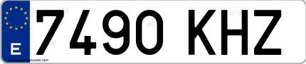 Ejemplo de matrícula española 7490 KHZ