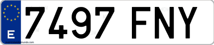 Ejemplo de matrícula de coche ordinaria 7497 FNY