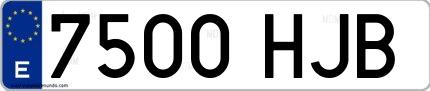 Ejemplo de matrícula española 7500 HJB