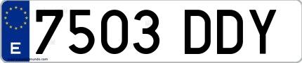 Ejemplo de matrícula española 7503 DDY