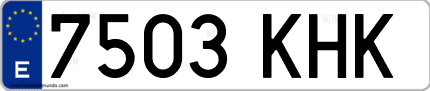 Ejemplo de matrícula de coche ordinaria 7503 KHK