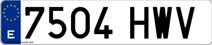 Ejemplo de matrícula española 7504 HWV