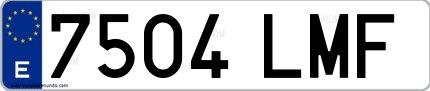 Ejemplo de matrícula española 7504 LMF
