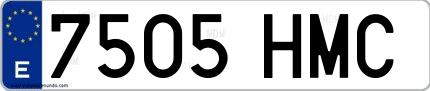 Ejemplo de matrícula española 7505 HMC