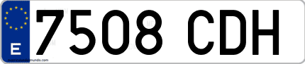 Ejemplo de matrícula de coche ordinaria 7508 CDH