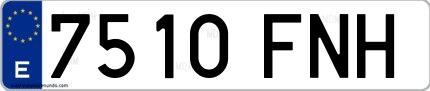 Ejemplo de matrícula española 7510 FNH