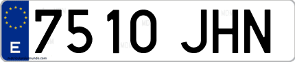 Ejemplo de matrícula de coche ordinaria 7510 JHN