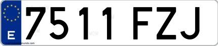 Ejemplo de matrícula española 7511 FZJ
