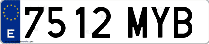 Ejemplo de matrícula de coche ordinaria 7512 MYB