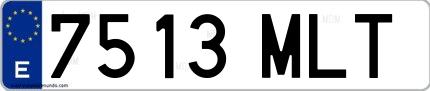 Ejemplo de matrícula española 7513 MLT