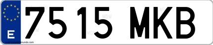 Ejemplo de matrícula española 7515 MKB