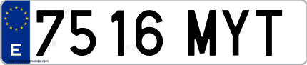 Ejemplo de matrícula de coche ordinaria 7516 MYT