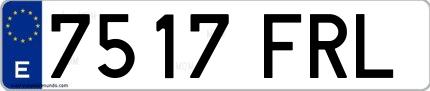 Ejemplo de matrícula española 7517 FRL