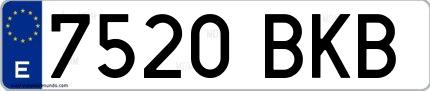 Ejemplo de matrícula española 7520 BKB