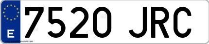 Ejemplo de matrícula española 7520 JRC