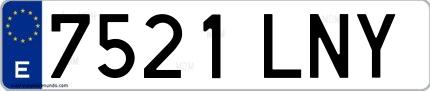 Ejemplo de matrícula española 7521 LNY