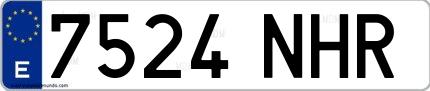 Ejemplo de matrícula española 7524 NHR