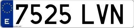 Ejemplo de matrícula española 7525 LVN