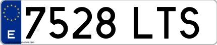 Ejemplo de matrícula española 7528 LTS