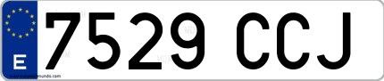 Ejemplo de matrícula española 7529 CCJ