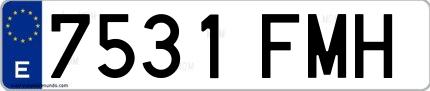 Ejemplo de matrícula española 7531 FMH