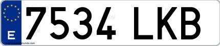 Ejemplo de matrícula española 7534 LKB
