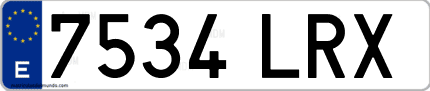 Ejemplo de matrícula de coche ordinaria 7534 LRX