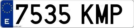 Ejemplo de matrícula española 7535 KMP