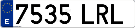 Ejemplo de matrícula de coche ordinaria 7535 LRL