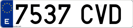 Ejemplo de matrícula de coche ordinaria 7537 CVD