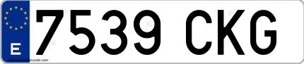 Ejemplo de matrícula española 7539 CKG