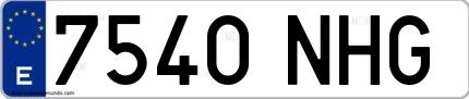Ejemplo de matrícula española 7540 NHG
