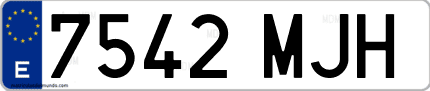 Ejemplo de matrícula de coche ordinaria 7542 MJH