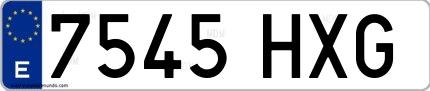 Ejemplo de matrícula española 7545 HXG
