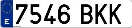 Ejemplo de matrícula española 7546 BKK