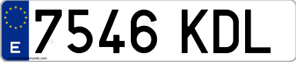 Ejemplo de matrícula de coche ordinaria 7546 KDL