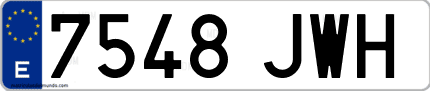 Ejemplo de matrícula de coche ordinaria 7548 JWH