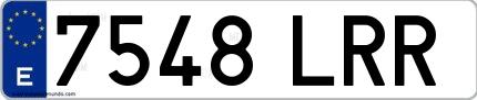 Ejemplo de matrícula española 7548 LRR